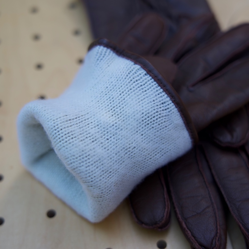 Vintage Sauso Leather Exterior & Wool Knitted Interior Gloves - Picture 4 of 12